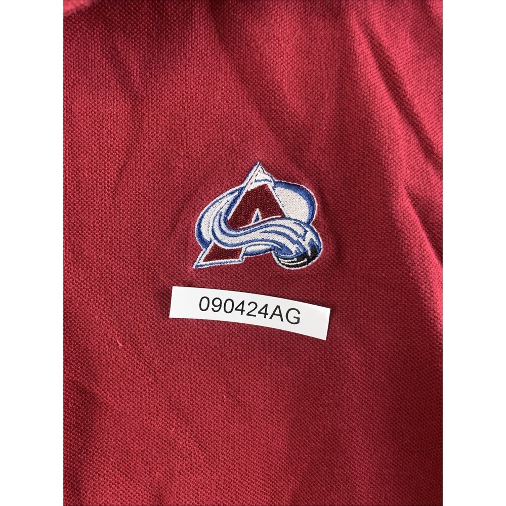 Mens Large NHL Team Apparel COLORADO AVALANCHE Polo Golf Shirt MAROON - Picture 9 of 9